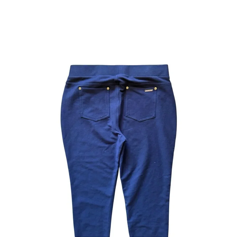 NWT Michael Kors Womens True Navy Pull-on Stretch Twill Jegging Pants Size Large